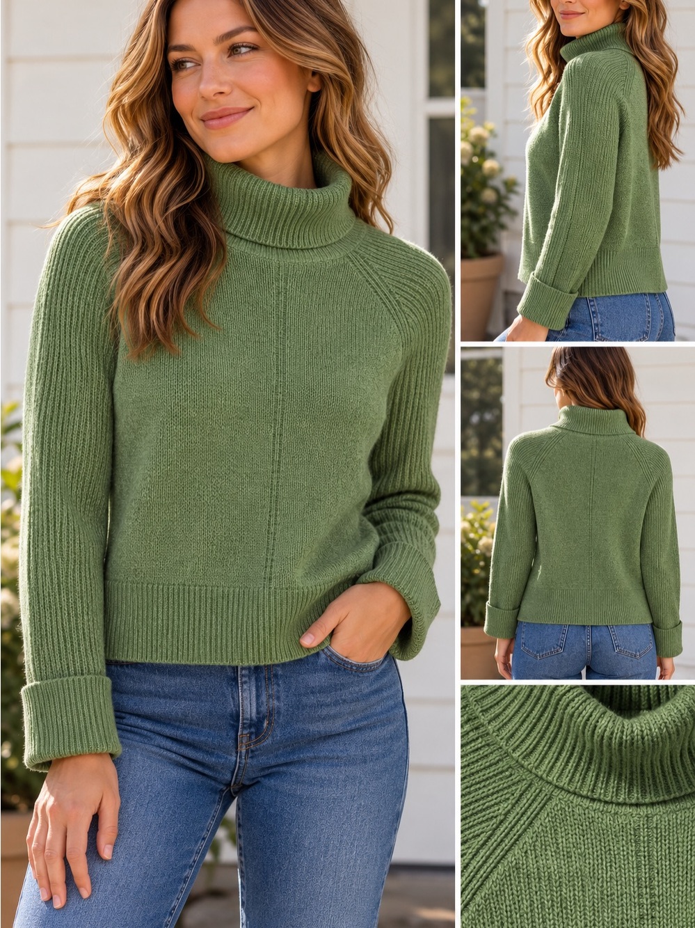 Extra Fine Merino Wool Sweater - Rachel Zoe / Sage Green